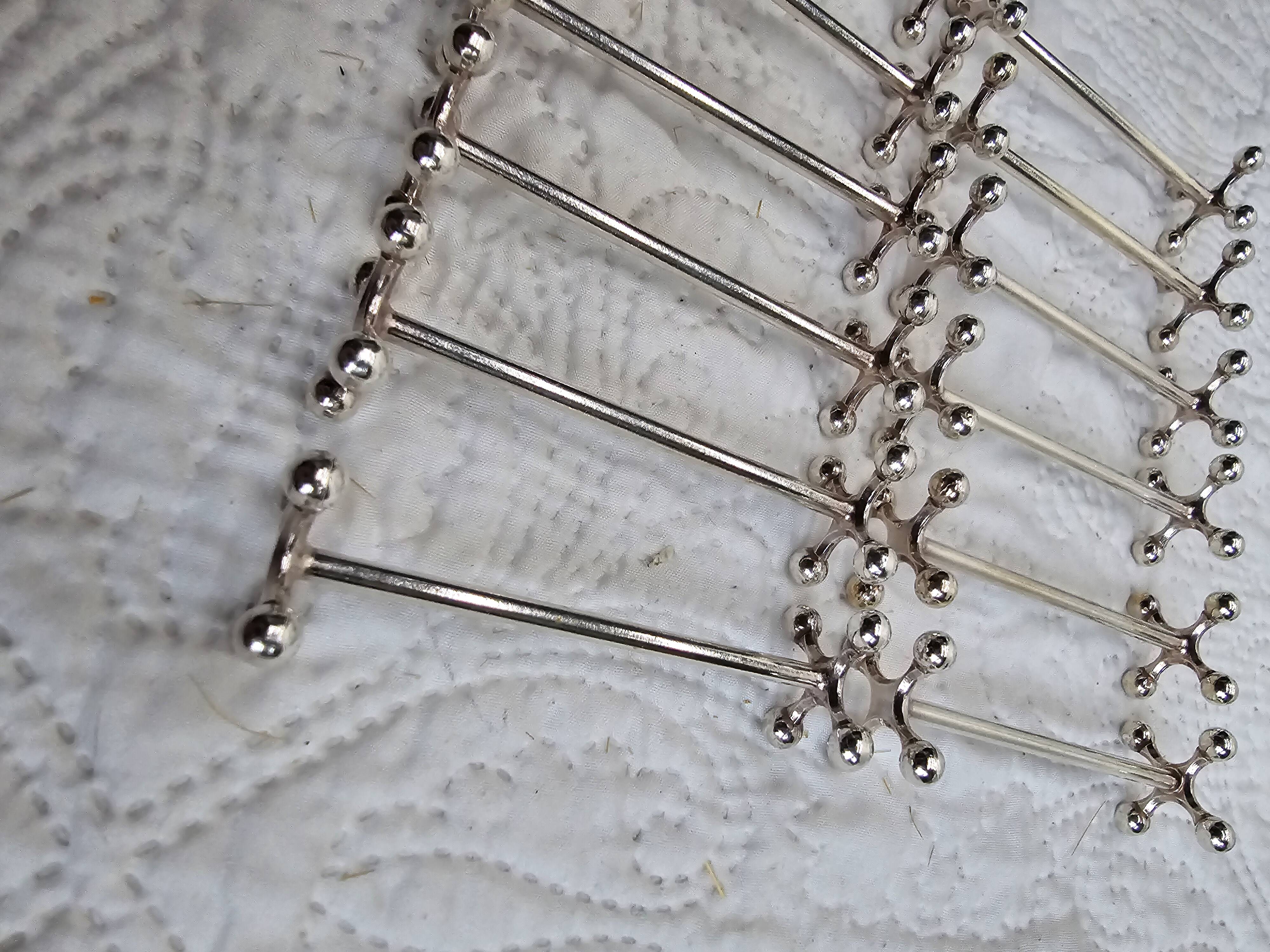 Christofle knife holder (12) in silver-plated metal, Perle model