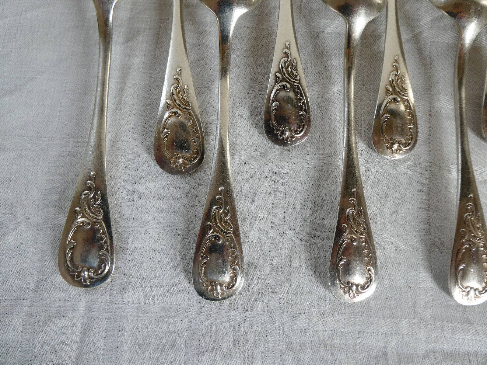 12 Silver-plated metal teaspoons 18 grs, Uniplat model