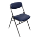 Chaise pliable skaï bleu pieds chromés