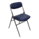 Chaise pliable skaï bleu pieds chromés