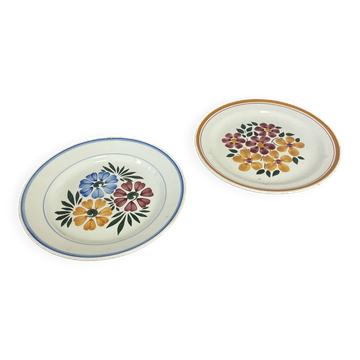 Vintage Montereau Hbcm plate pair