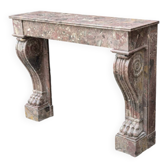 Charles X fireplace in Waulsort marble, 19th century
