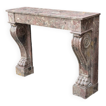Charles X fireplace in Waulsort marble, 19th century