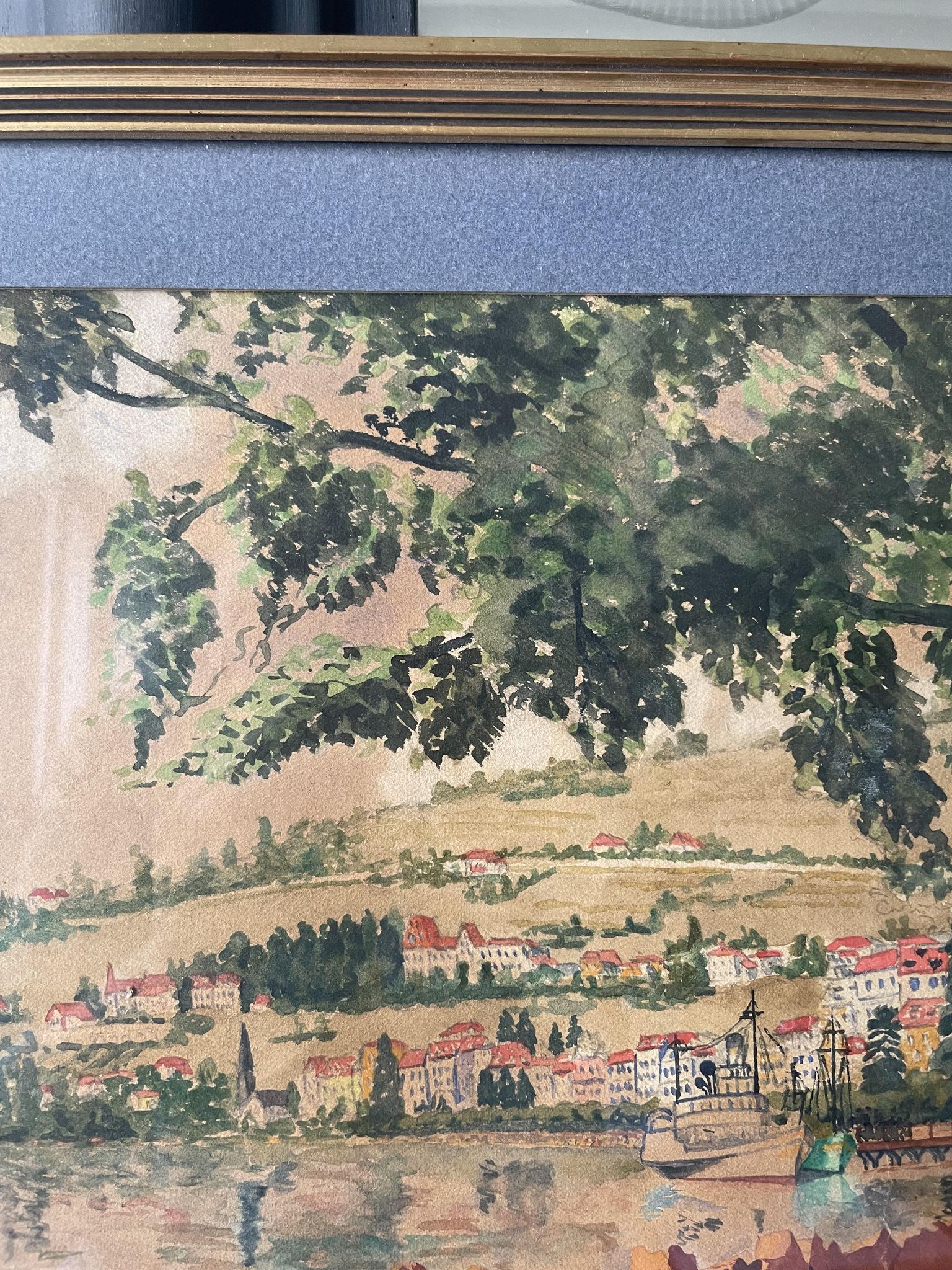 A.Cordeau "Walk around the lake" watercolor