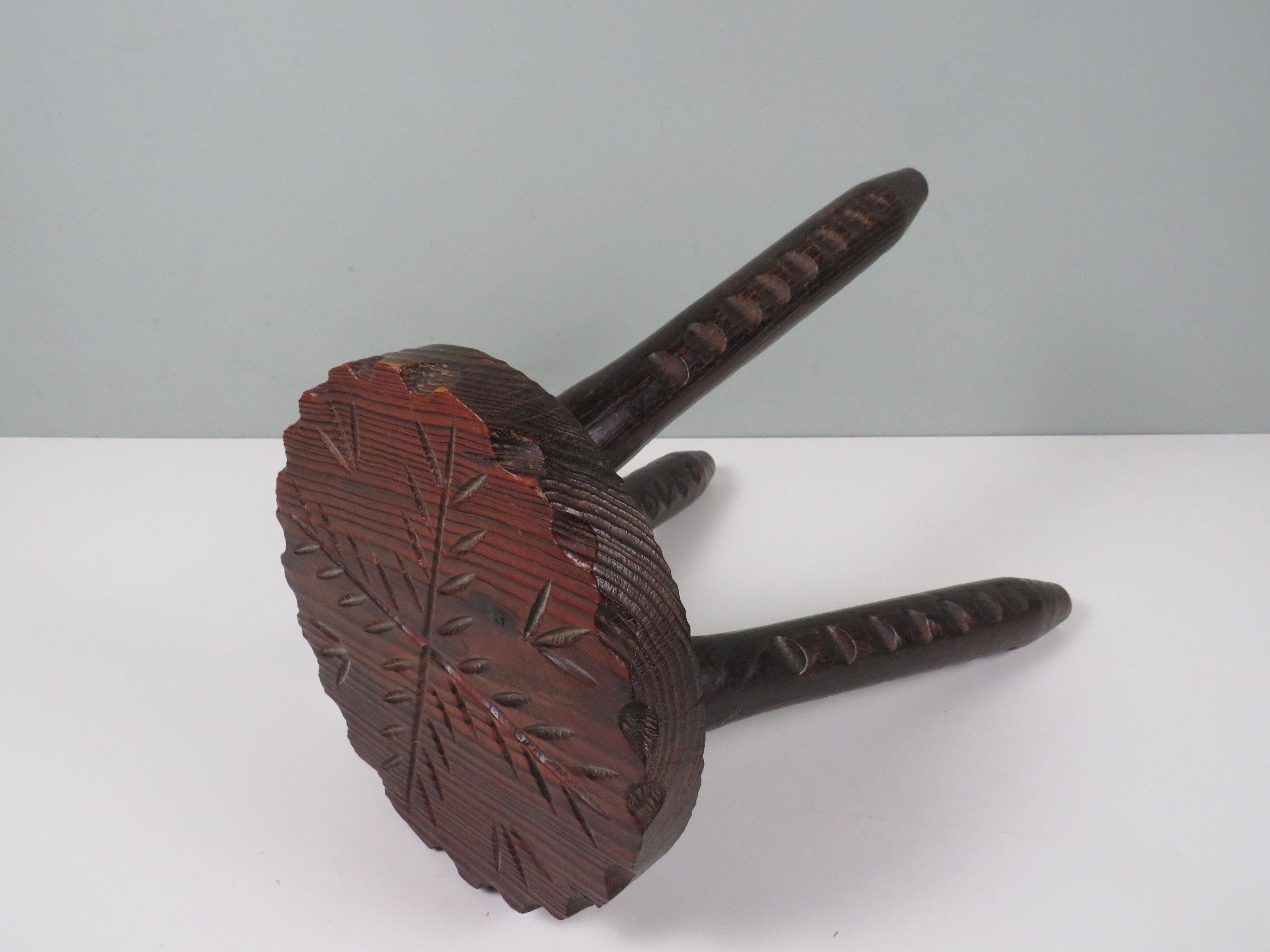 Spanish brutalist tripod stool 1960