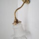 Old gooseneck wall lamp and frosted white glass tulip