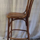 High chair in curved wood - mid. 20th century