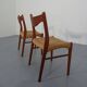 Set of Teak and Paper Cord Dining Chairs by Ejner Larsen for Glyngøre Stolefabrik, 1960s