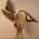 Vintage golden metal flower wall lamp