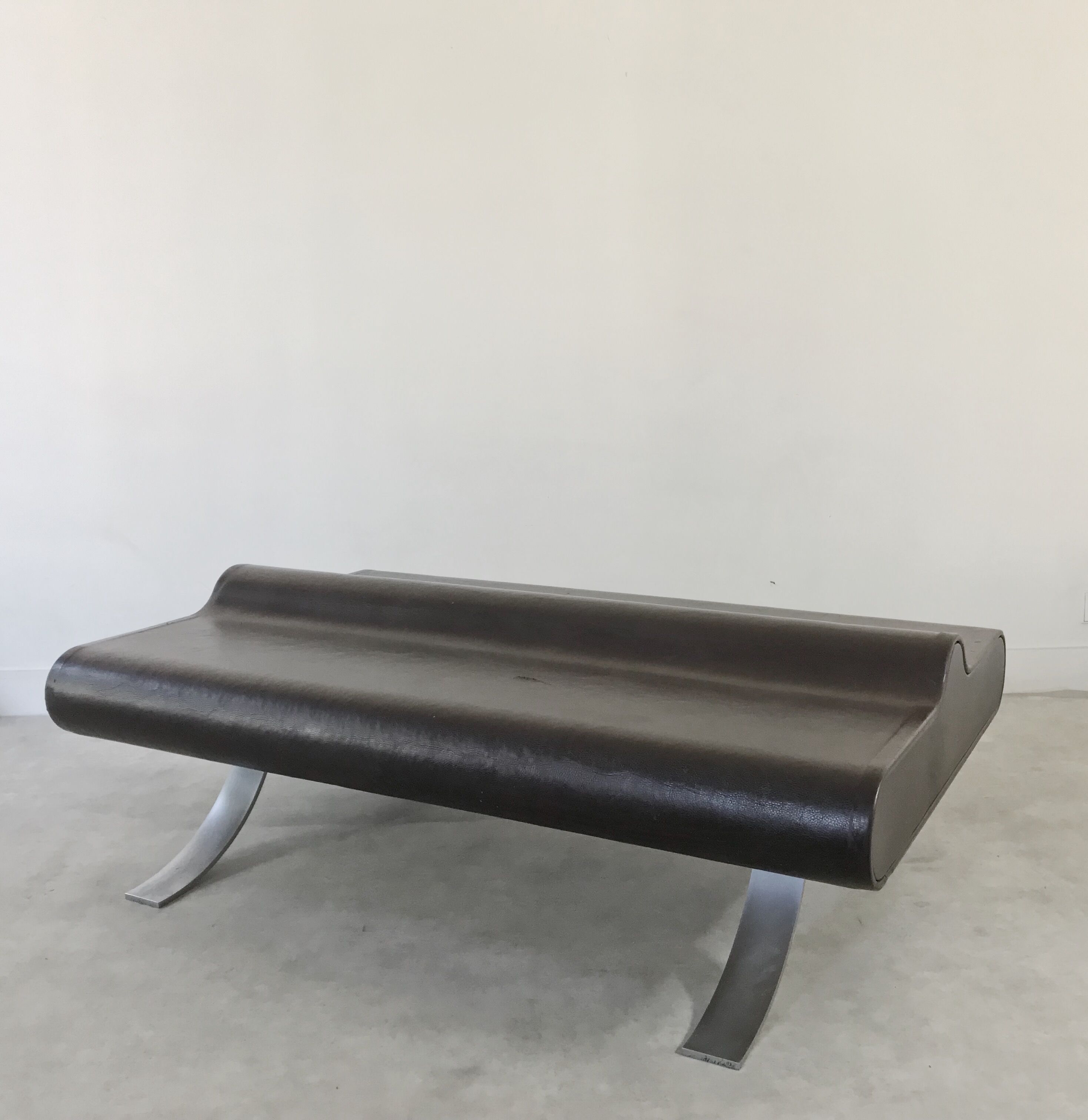 Bench leather back to back, 1970, Switzerland