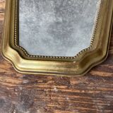Vintage mirror in gilded and pearl wood 27x35cm