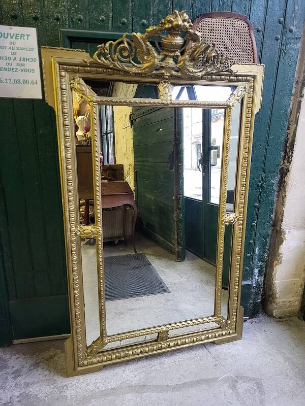 Large framed mirror from the 19th century