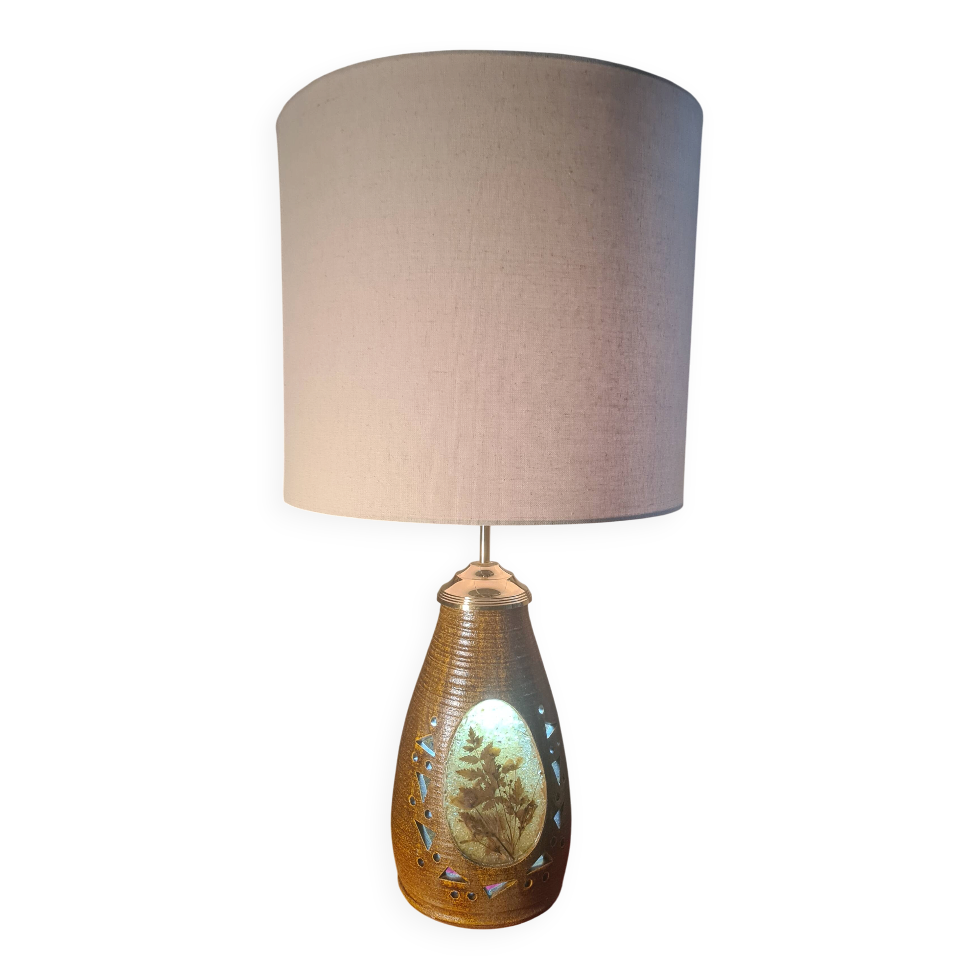 large lamp Accolay 87x44 in ceramic and resin inclusion Vintage/60 to 70