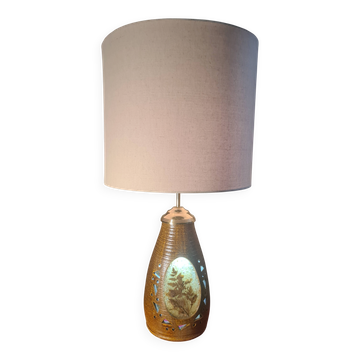 large lamp Accolay 87x44 in ceramic and resin inclusion Vintage/60 to 70