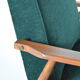 Vintage armchair "Fox", restored, green forest fabric, 60s