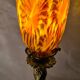 art nouveau rocaille style bronze lamp, superb tulip, 36x15, very good condition