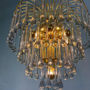 Four-tier cascade teardrop chandelier by Venini, Murano glass, Italy 1970s