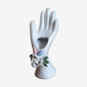 Vase soliflore en forme de main en porcelaine