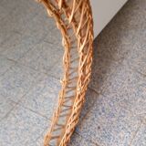 Oval mirror with woven rattan frame 63x47