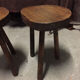 Lot of 2 vintage elm stools
