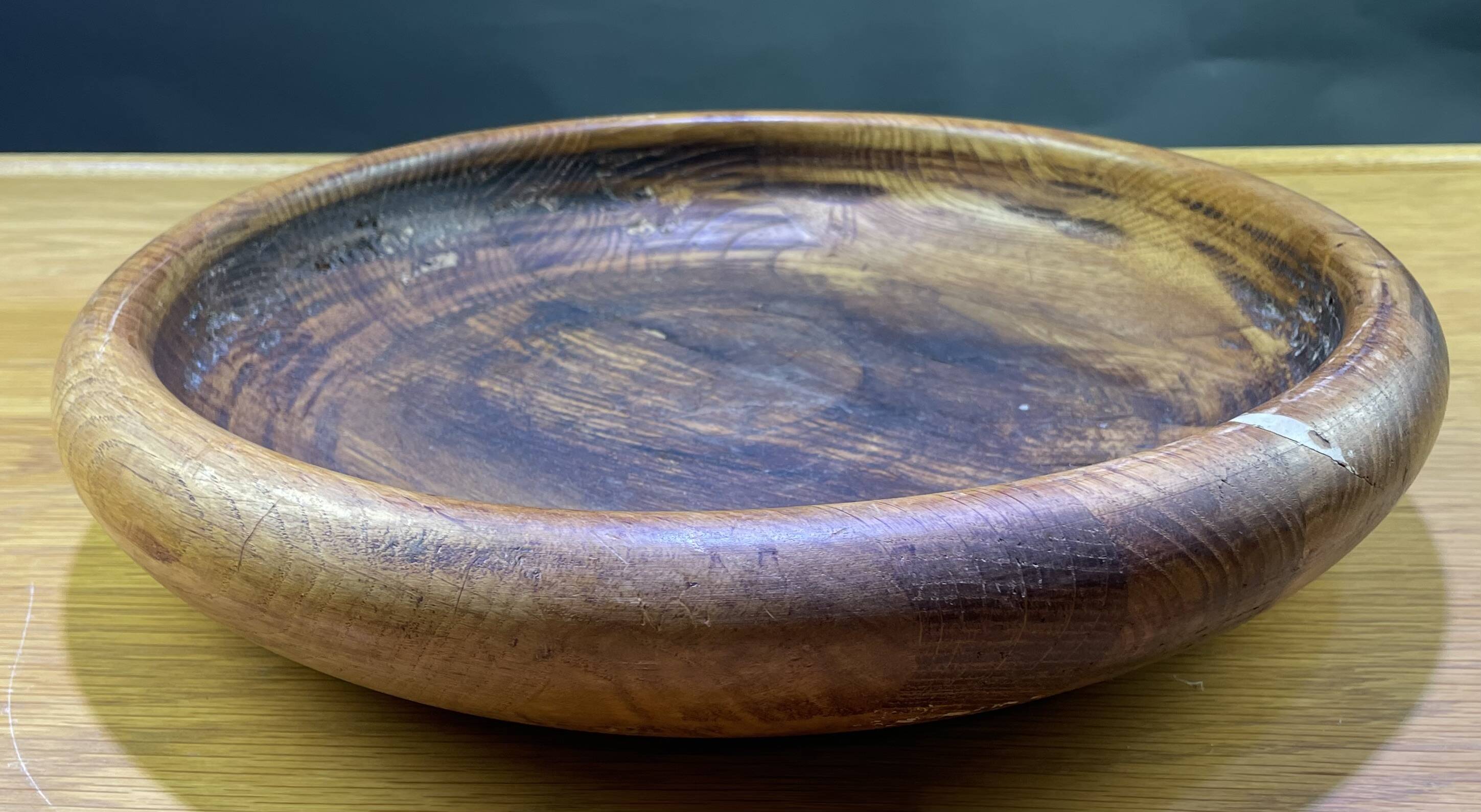 Vintage round wooden platter