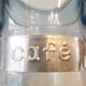 Coffee and sugar jars in blue glass and aluminum