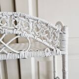 White rattan peacock shelf