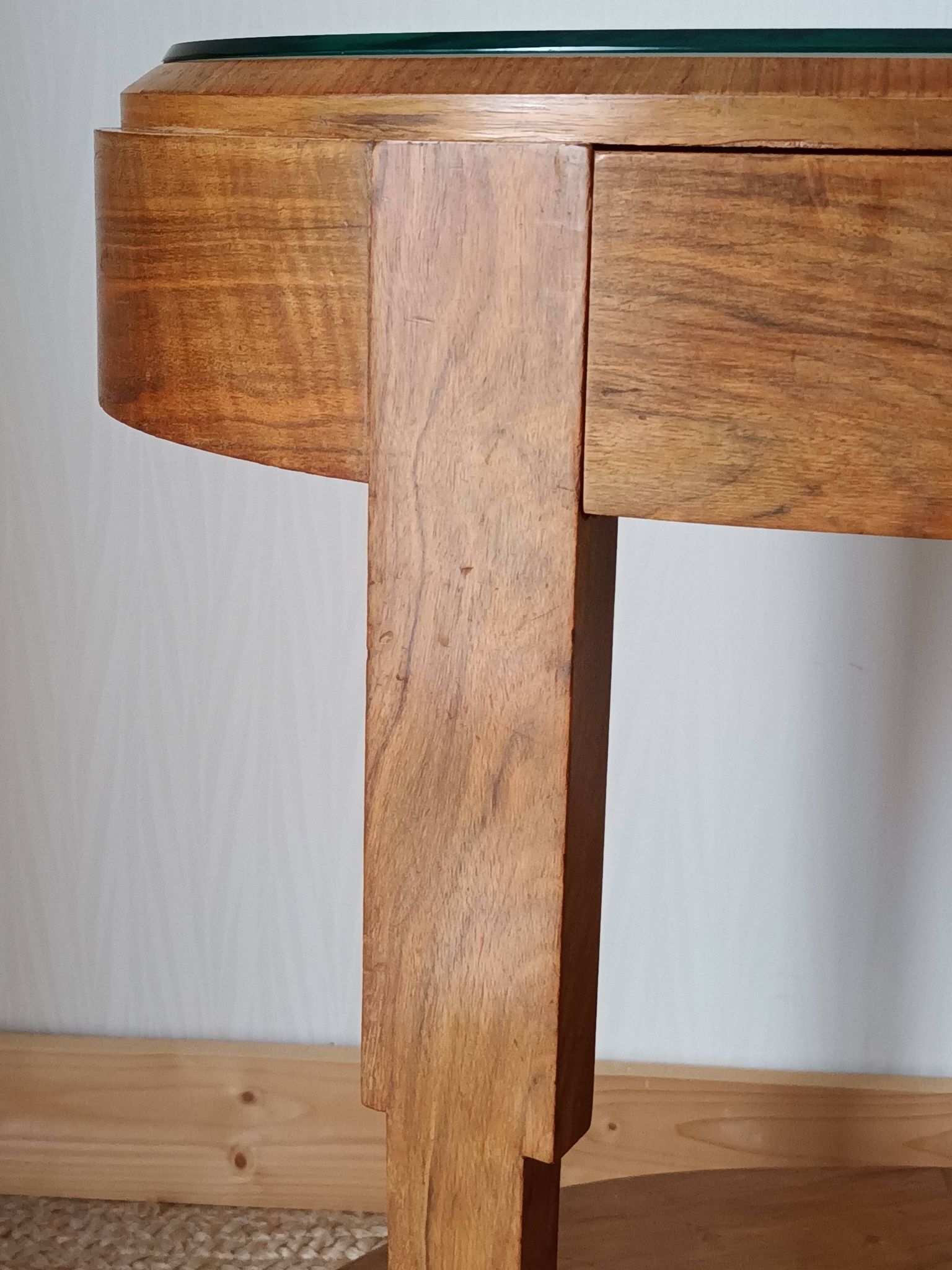 Walnut Art Deco side table 1930