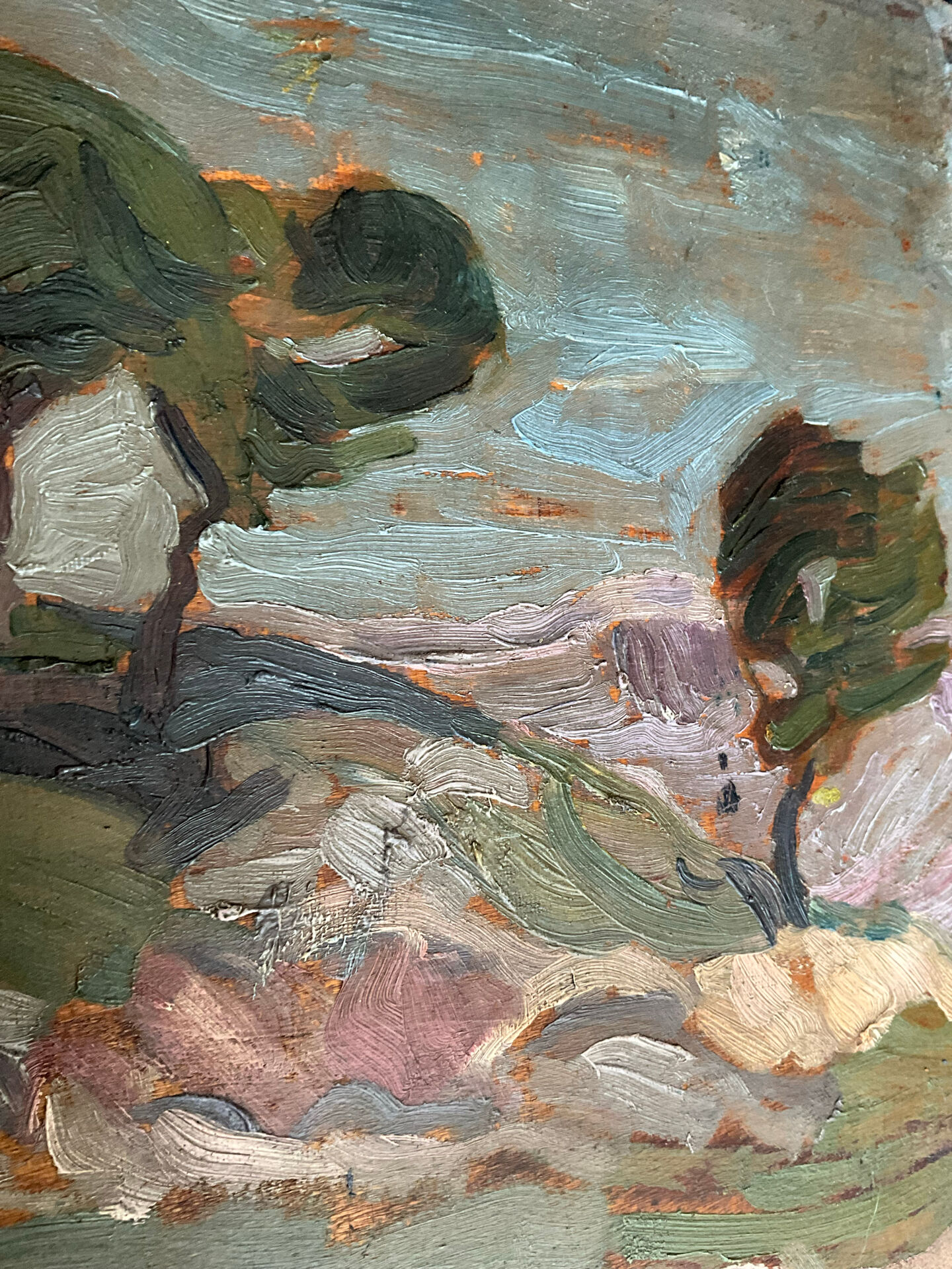 Oil on panel, Provençal landscape, circa 1930-1950