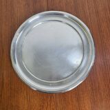 Round silver-plated metal tray from the mid-20th century