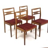 Set of 4 Scandinavian walnut chairs, Sweden, 1960.