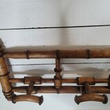 Porte manteau bois bambou 5 patères, 106cms de L