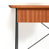 Scandinavian bedside table in mahogany and iron by IKEA, “Rolf” model