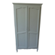 Wardrobe, dresser, vintage linen 2 doors green gray waxed finish.