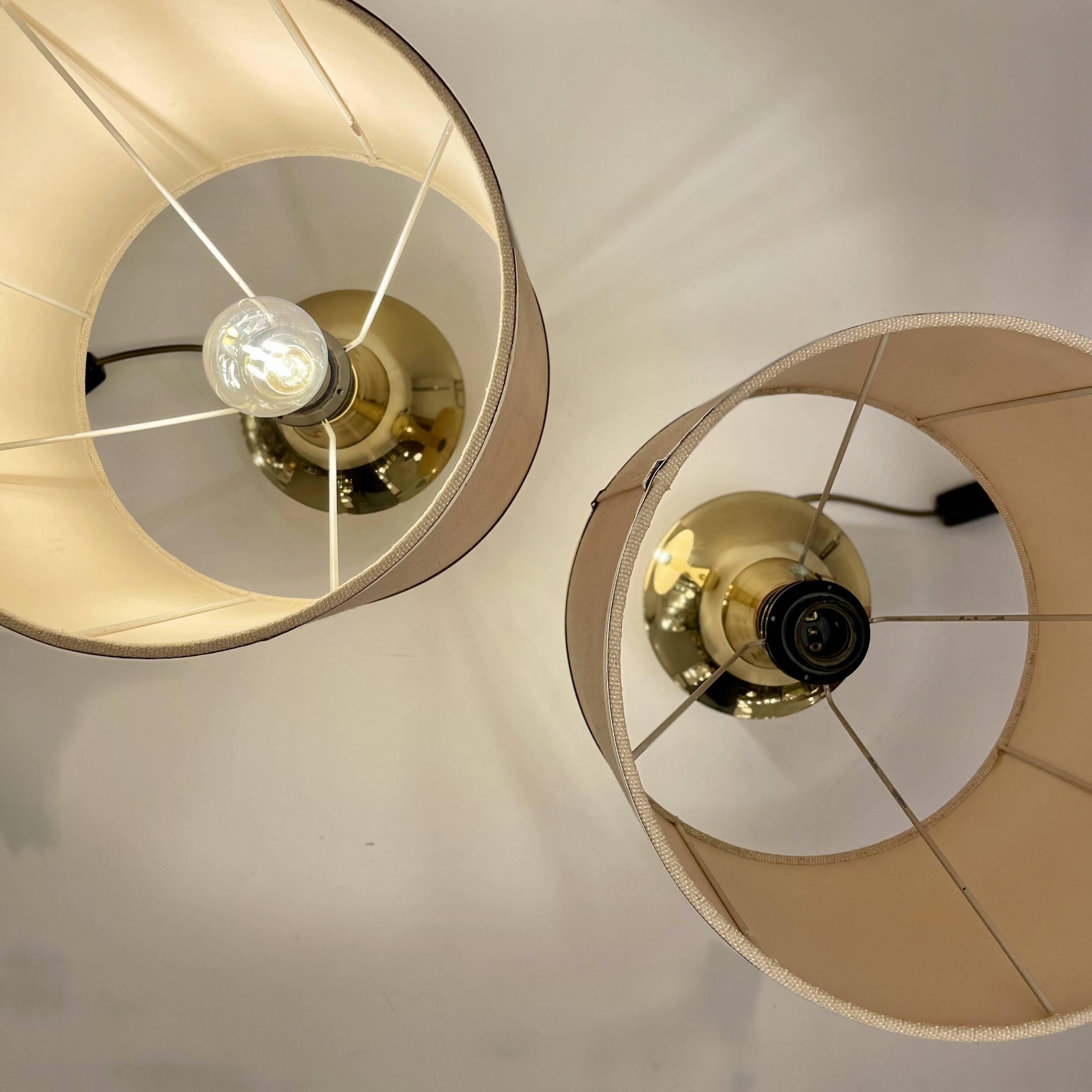 Pair of Italian Brass Table Lamp, 1970s