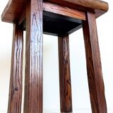 Spanish Baroque Oak Side Table or Stool, Wabi-Sabi Style, 18th C.