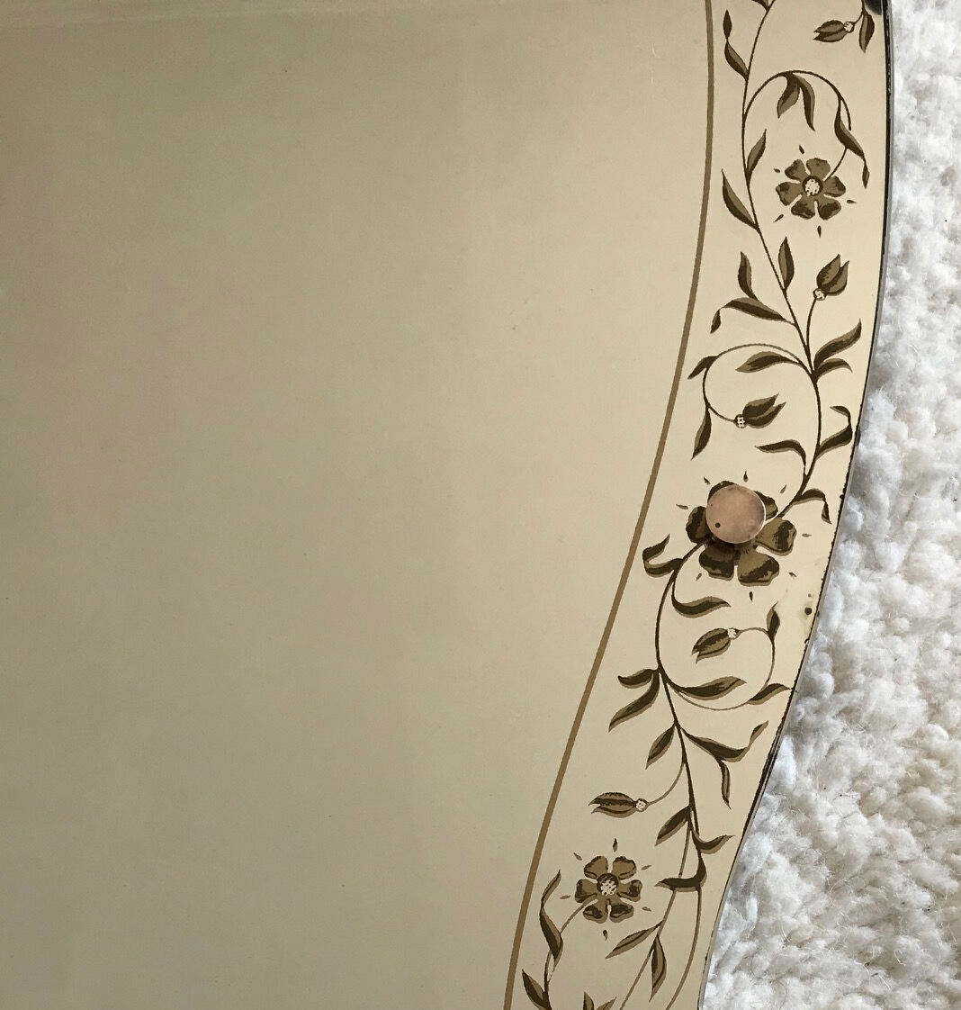 Venetian-style mirror decorated with flowers - 1950s 49x66cm