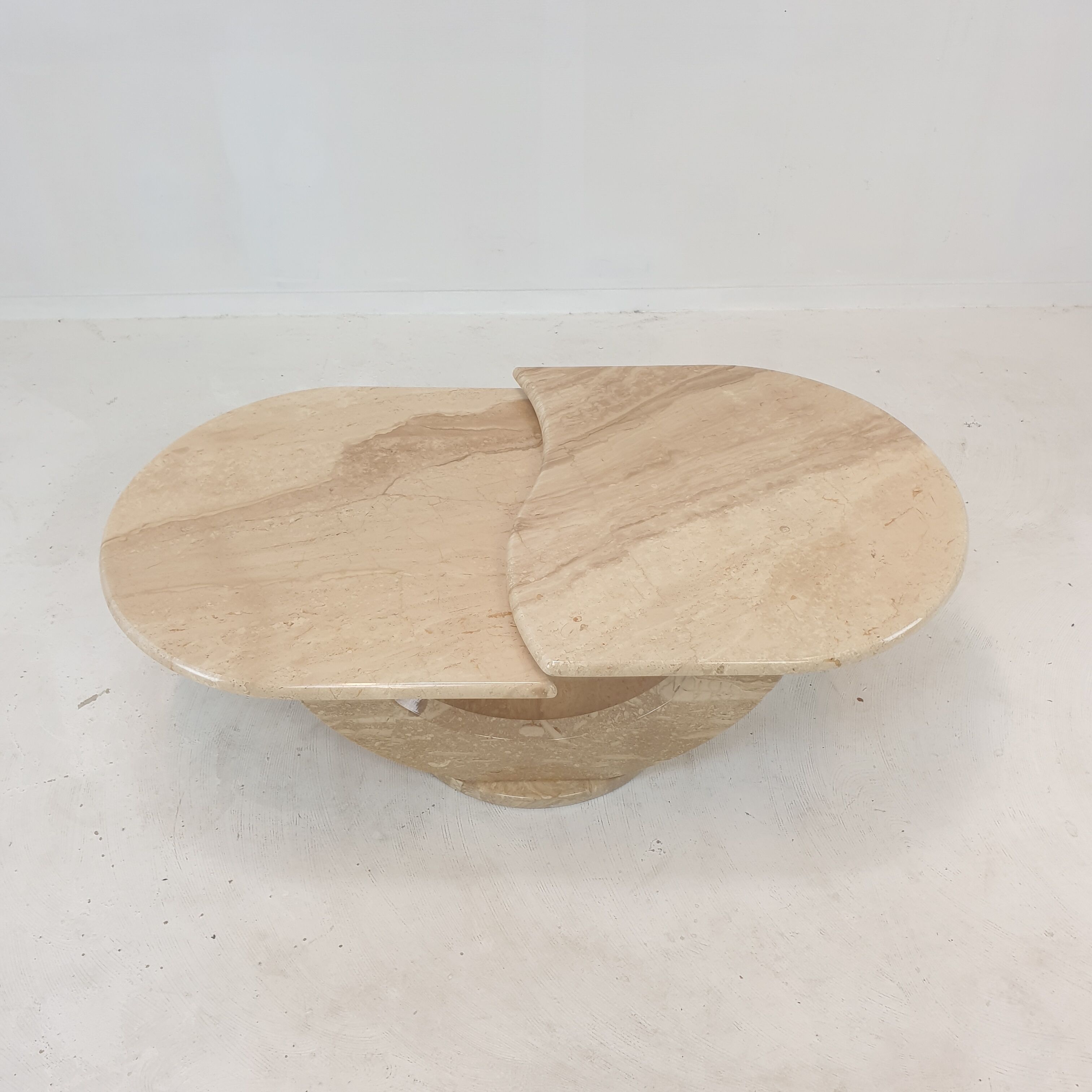 Italian travertine coffee table, 1980s