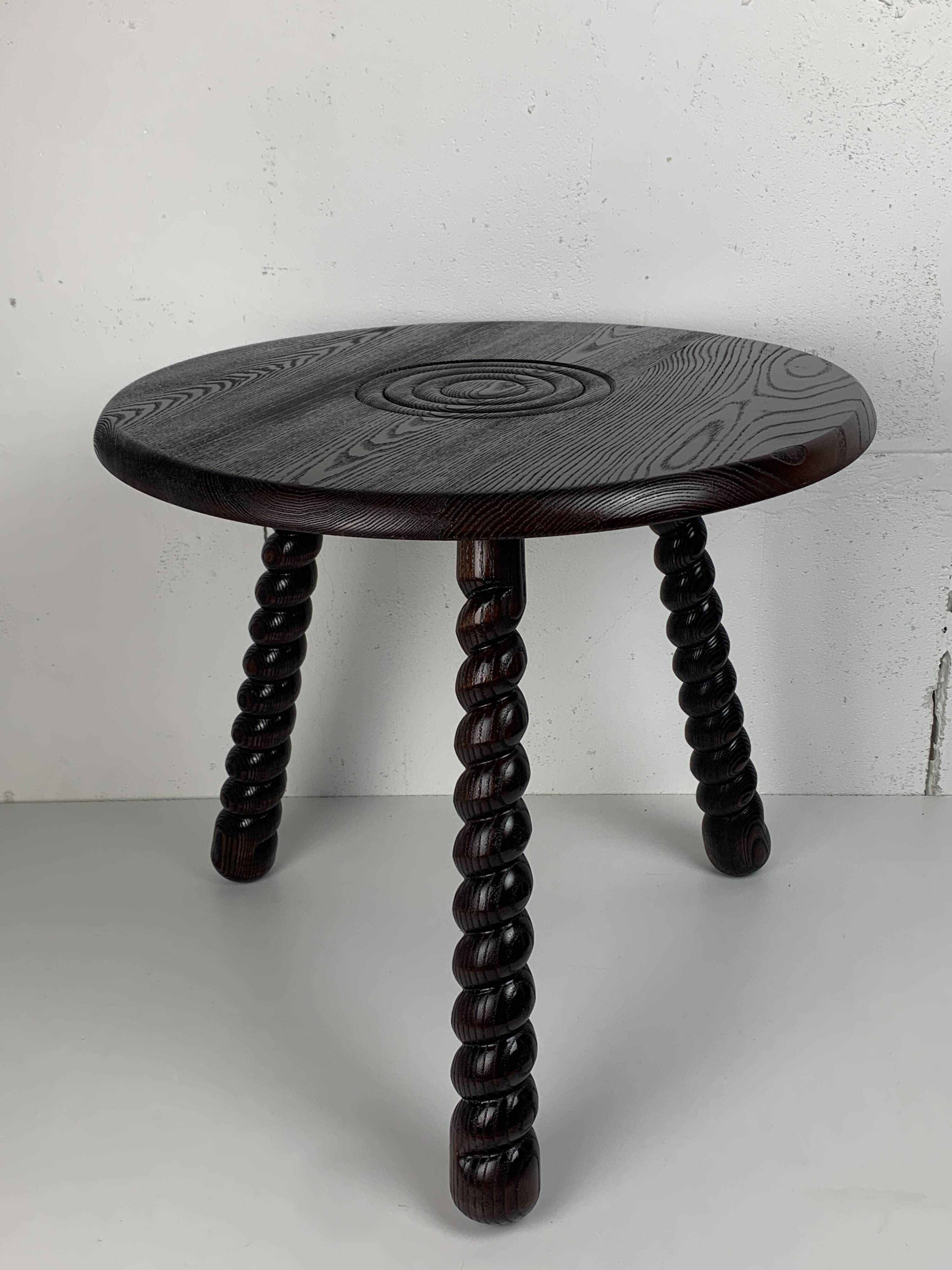 French modernist wood turned bobbin side sable in the manner of Charles Dud