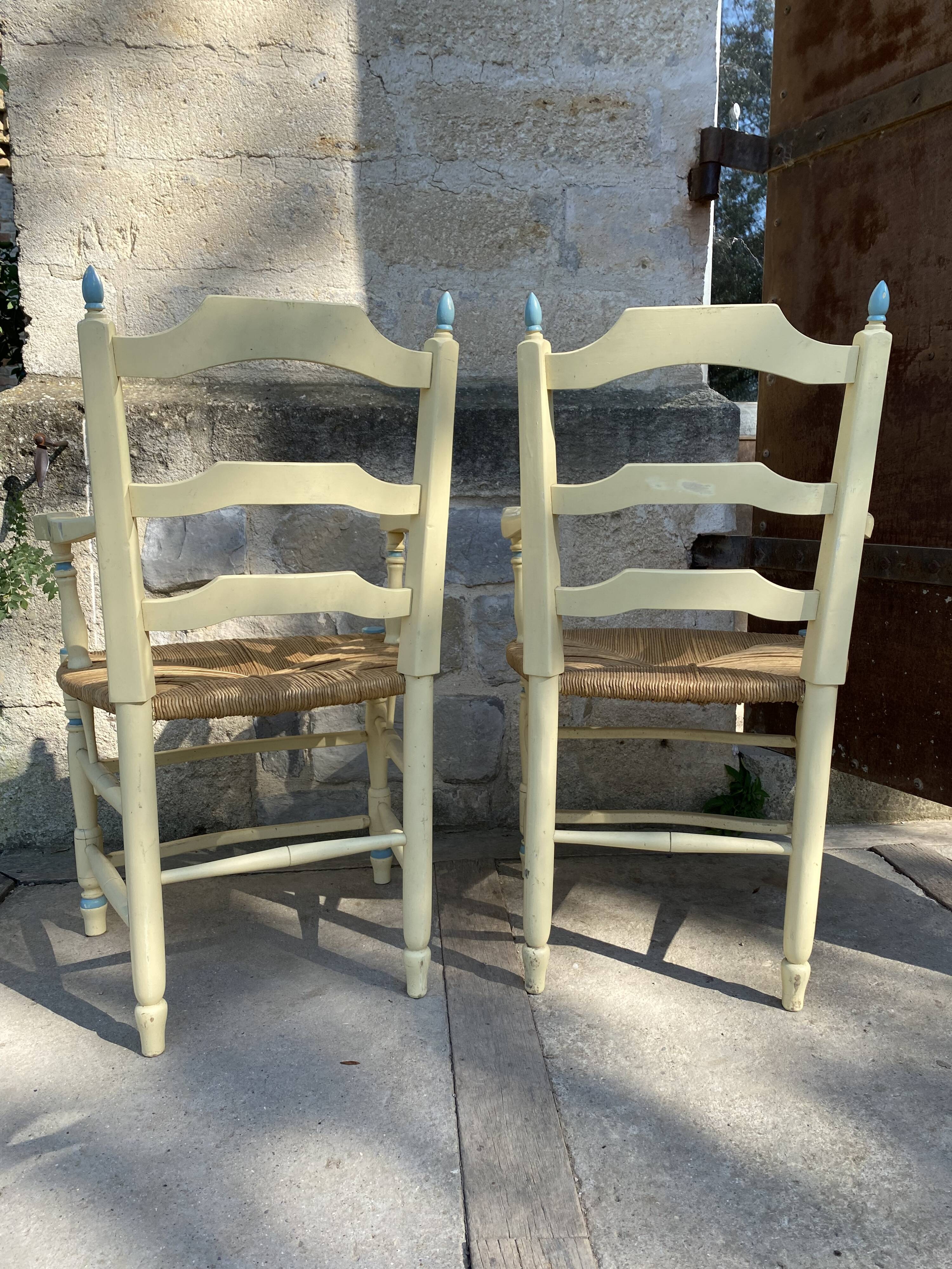 Pair of mulched armchairs Provence