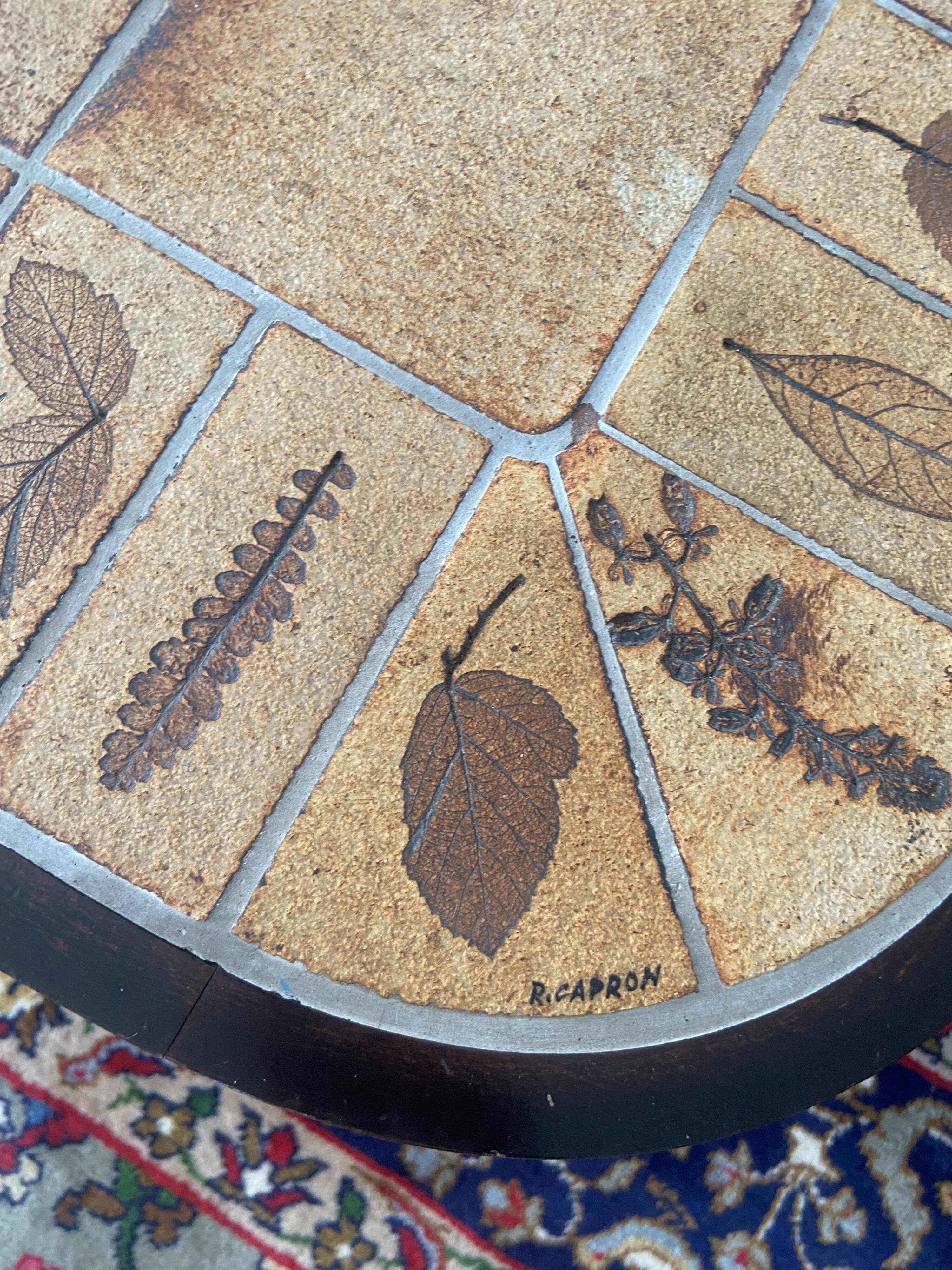 Iconic coffee table "Herbier" by Roger Capron – Vallauris, 1960s