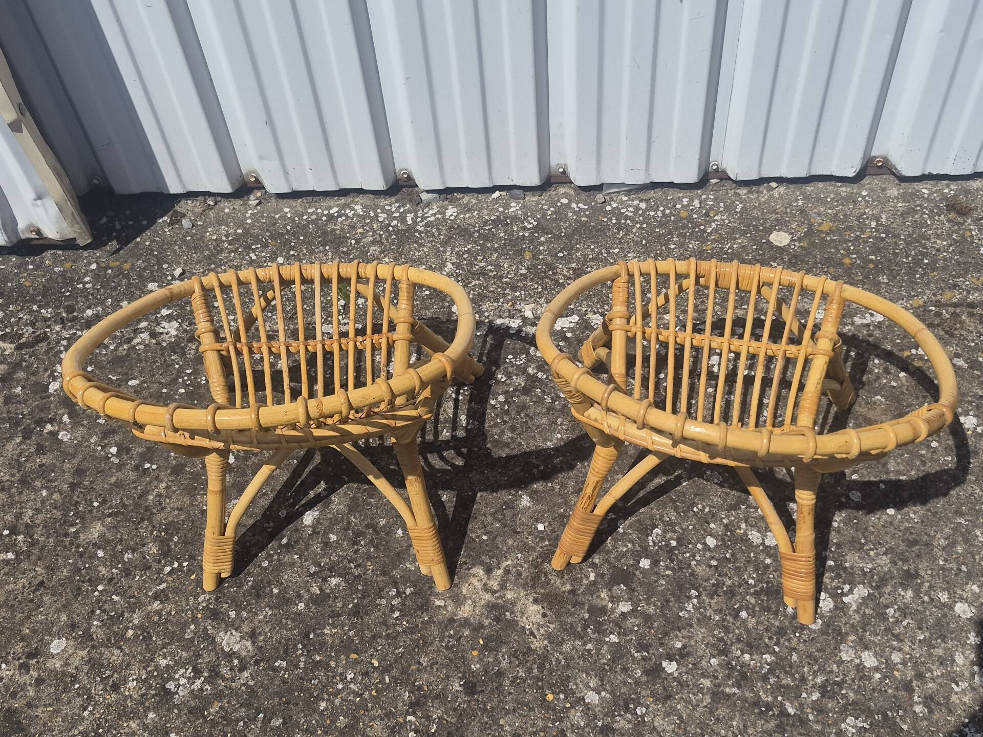 2 rattan armchairs for children