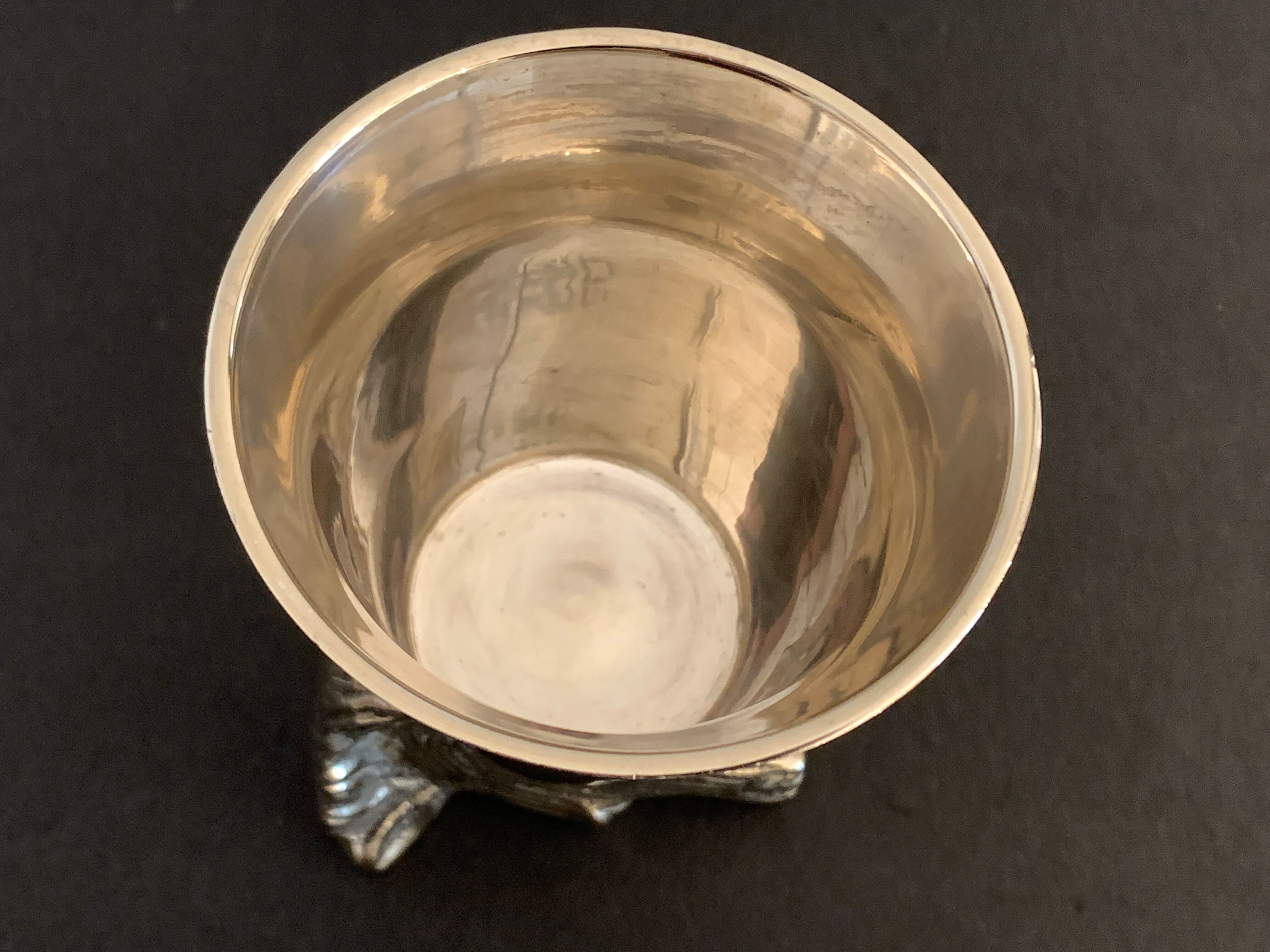 Glass or stirrup cup Gucci horse metal silver