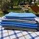 Old Mismatched Dyed Napkins - set of 8 - Embroidered Monograms