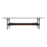 Table basse design des années 60 en palissandre et verre par Rudolf Glatzel pour Fristho