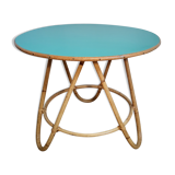 Vintage restyled rattan tripod table