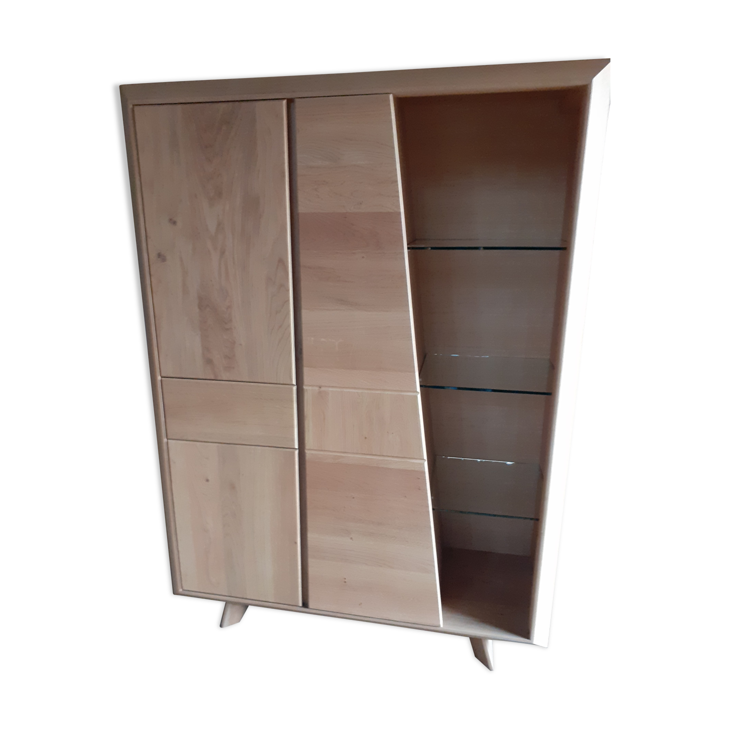Kalamata solid oak display cabinet
