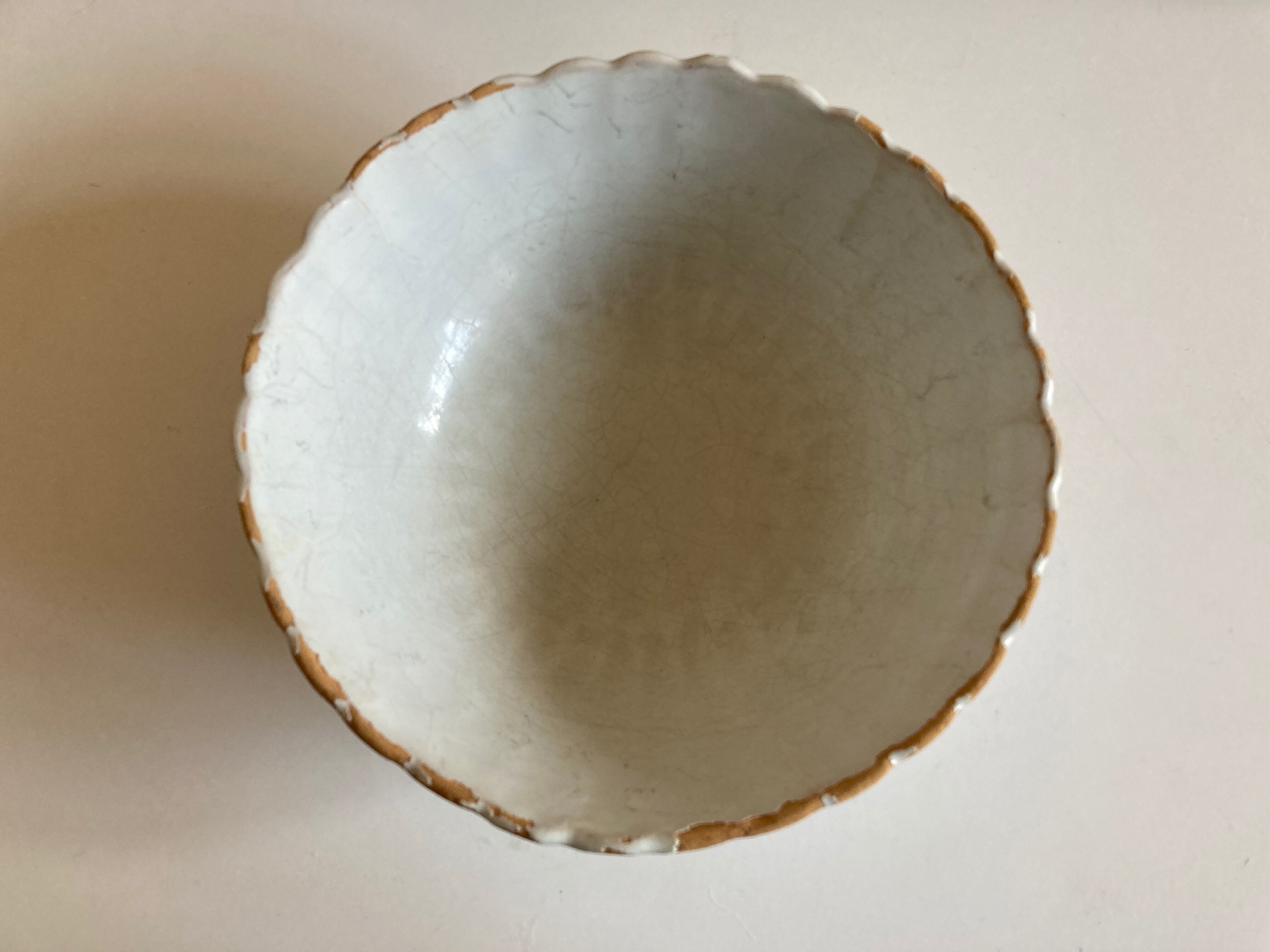 Enamelled earth godrons cup Vieux Moustiers 19th