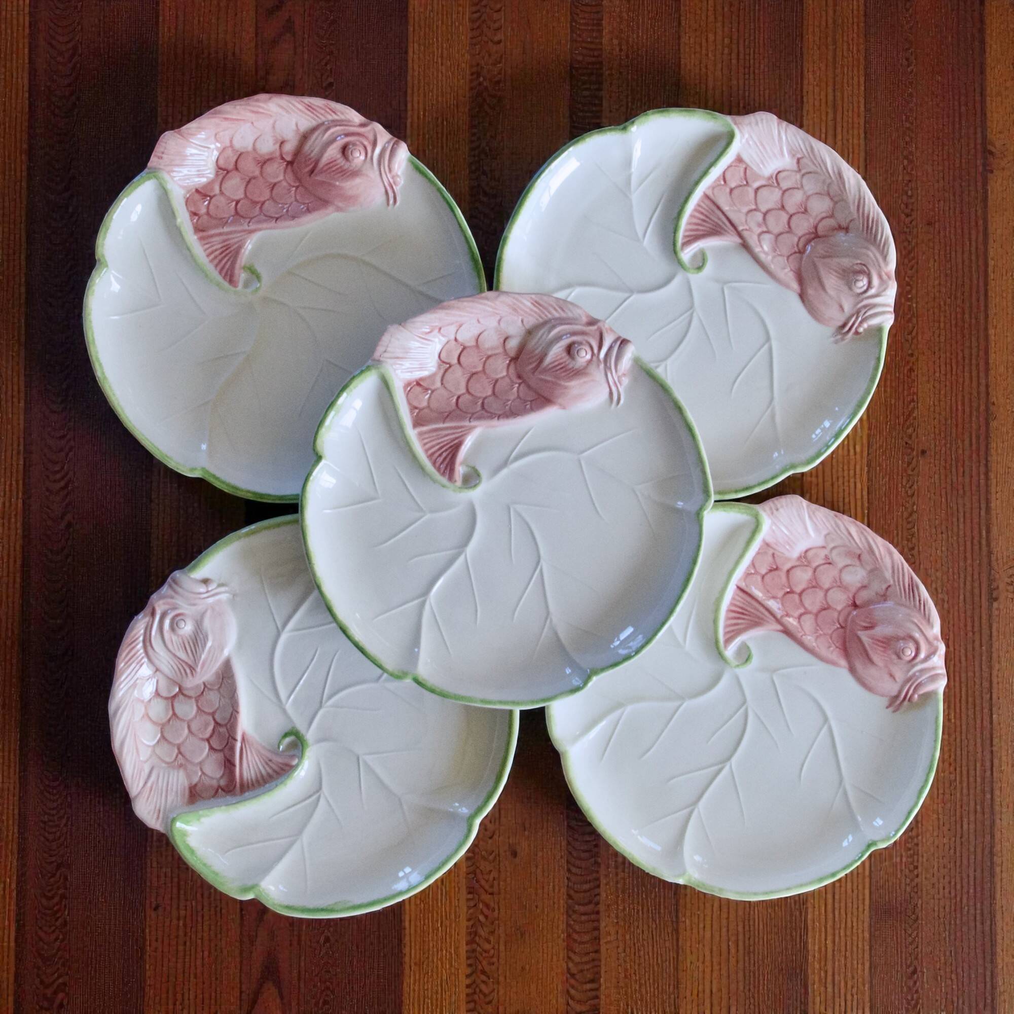 Large majolica plates signed Chaumette Paris