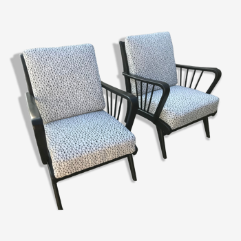 Armchairs with black and white patterns vintage 60s